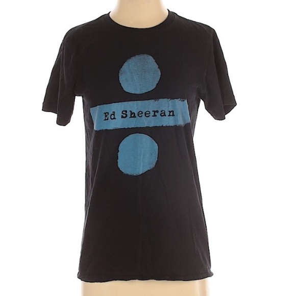 Ed Sheeran Black / blue Crewneck short-sleeve T-shirt graphic tee - Picture 1 of 6